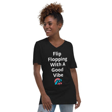 Load image into Gallery viewer, Unisex Flip Flopping Short Sleeve V-Neck T-Shirt