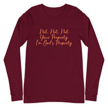 Load image into Gallery viewer, Unisex Long Sleeve God&#39;s Property Tee
