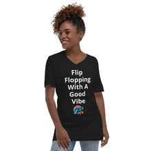 Load image into Gallery viewer, Unisex Flip Flopping Short Sleeve V-Neck T-Shirt
